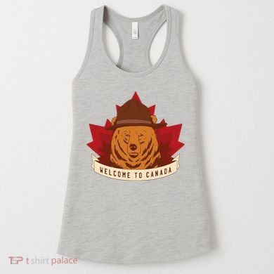 Welcome To Canada Maple Leaf Bear Women's Tank Top