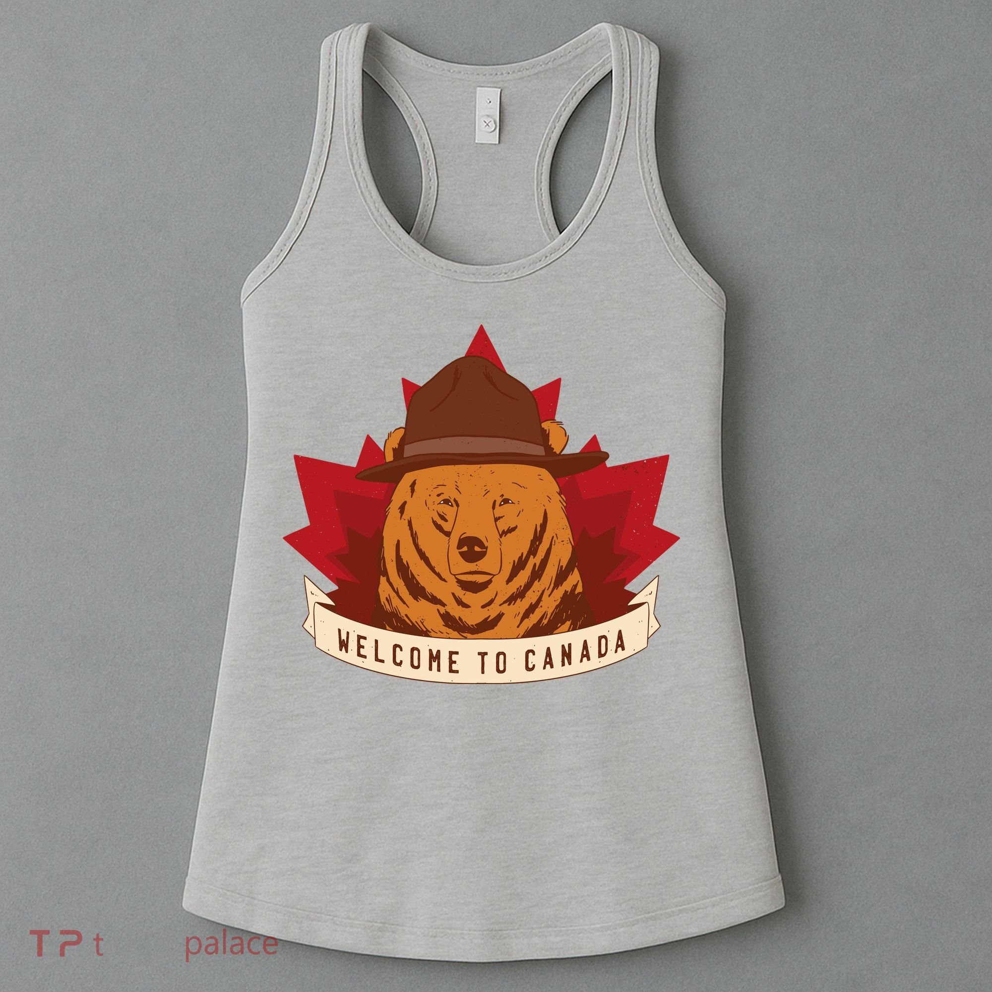 Welcome To Canada Maple Leaf Bear Women's Tank Top
