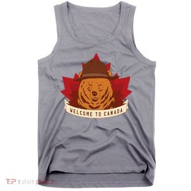Welcome To Canada Maple Leaf Bear Tank Top