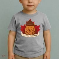 Welcome To Canada Maple Leaf Bear Toddler T-Shirt thumb 2