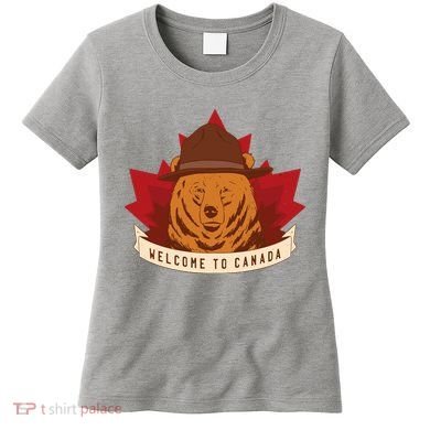 Welcome To Canada Maple Leaf Bear Women's T-Shirt