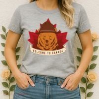Welcome To Canada Maple Leaf Bear Women's T-Shirt thumb 2