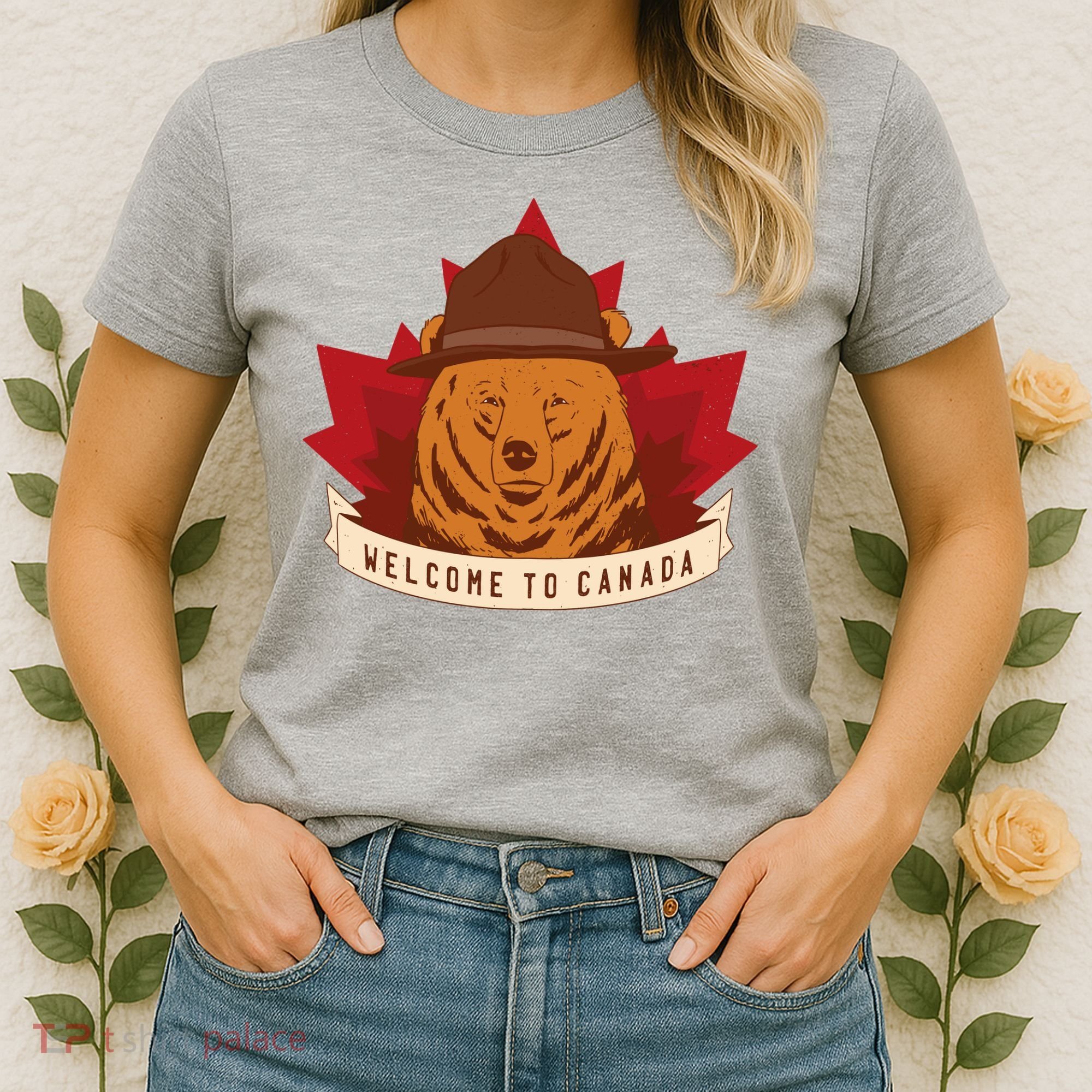 Welcome To Canada Maple Leaf Bear Women's T-Shirt