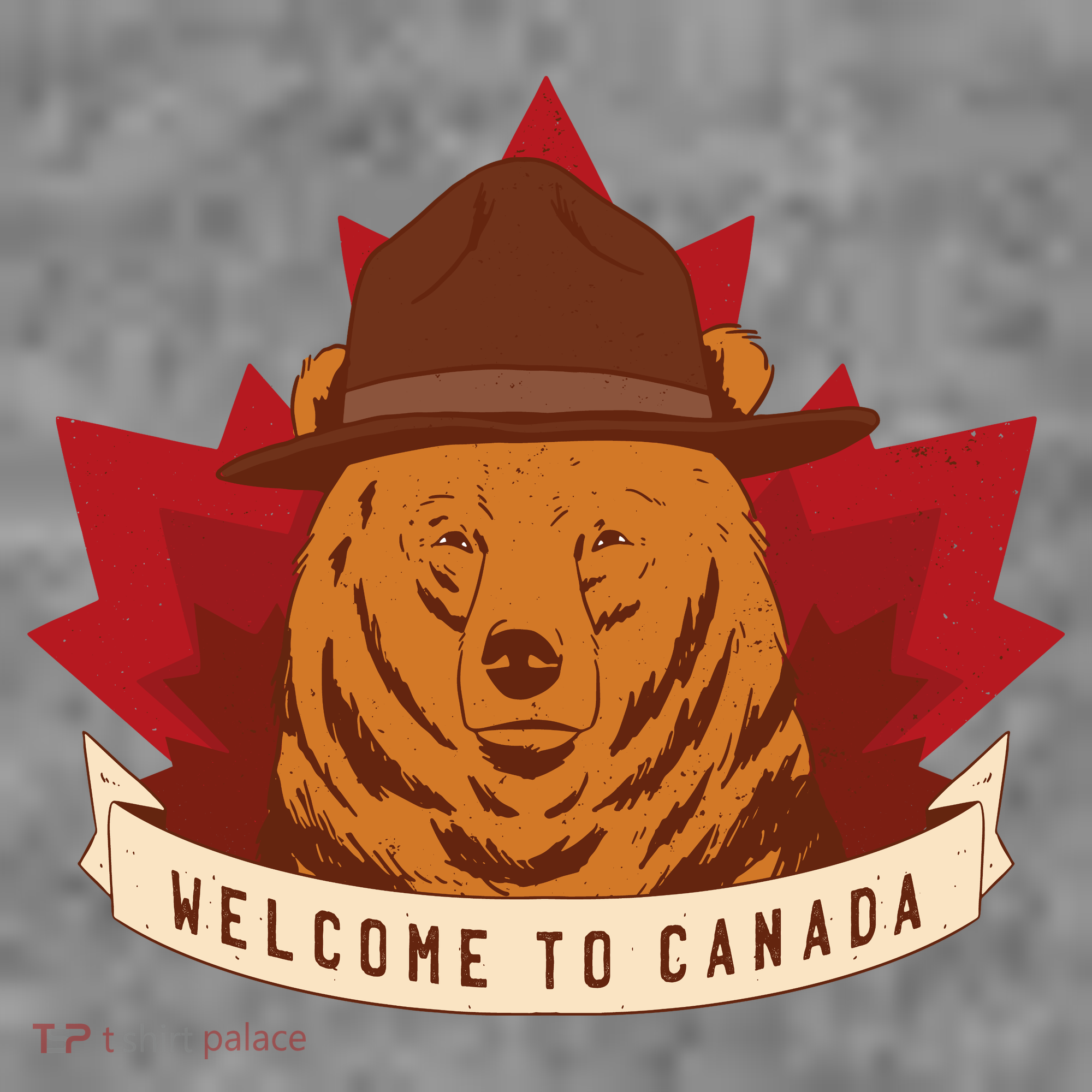 Welcome To Canada Maple Leaf Bear Kids Sweatshirt