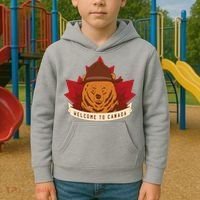 Welcome To Canada Maple Leaf Bear Kids Hoodie thumb 2