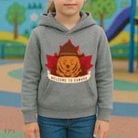 Welcome To Canada Maple Leaf Bear Kids Hoodie thumb 3