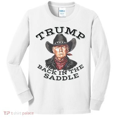 Western Trump Cowboy Kids Long Sleeve Shirt