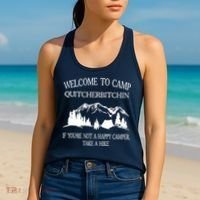 Welcome To Camp Quitcherbitchin Camp Camper Camping Graphic Women's Tank Top thumb 2