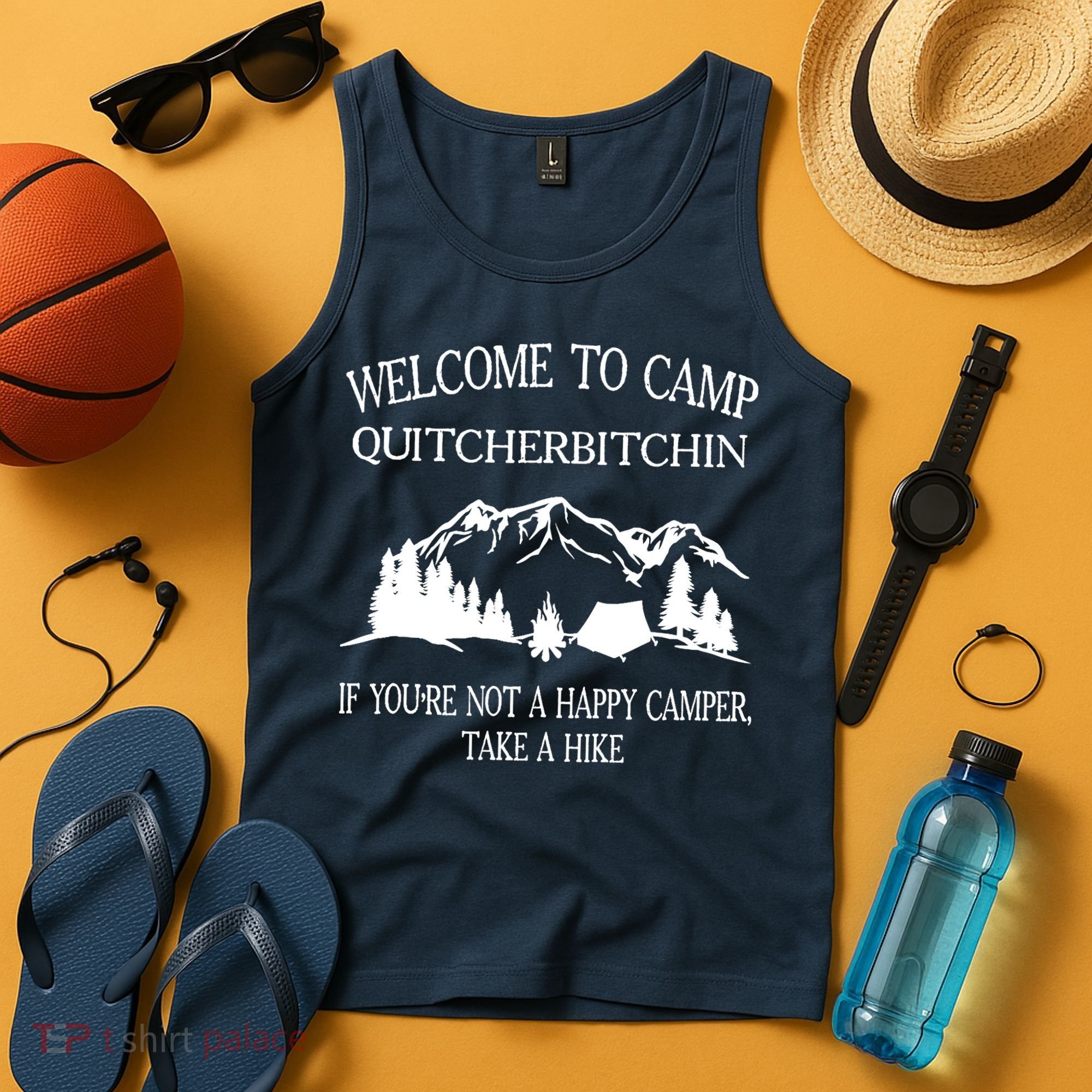 Welcome To Camp Quitcherbitchin Camp Camper Camping Graphic Tank Top