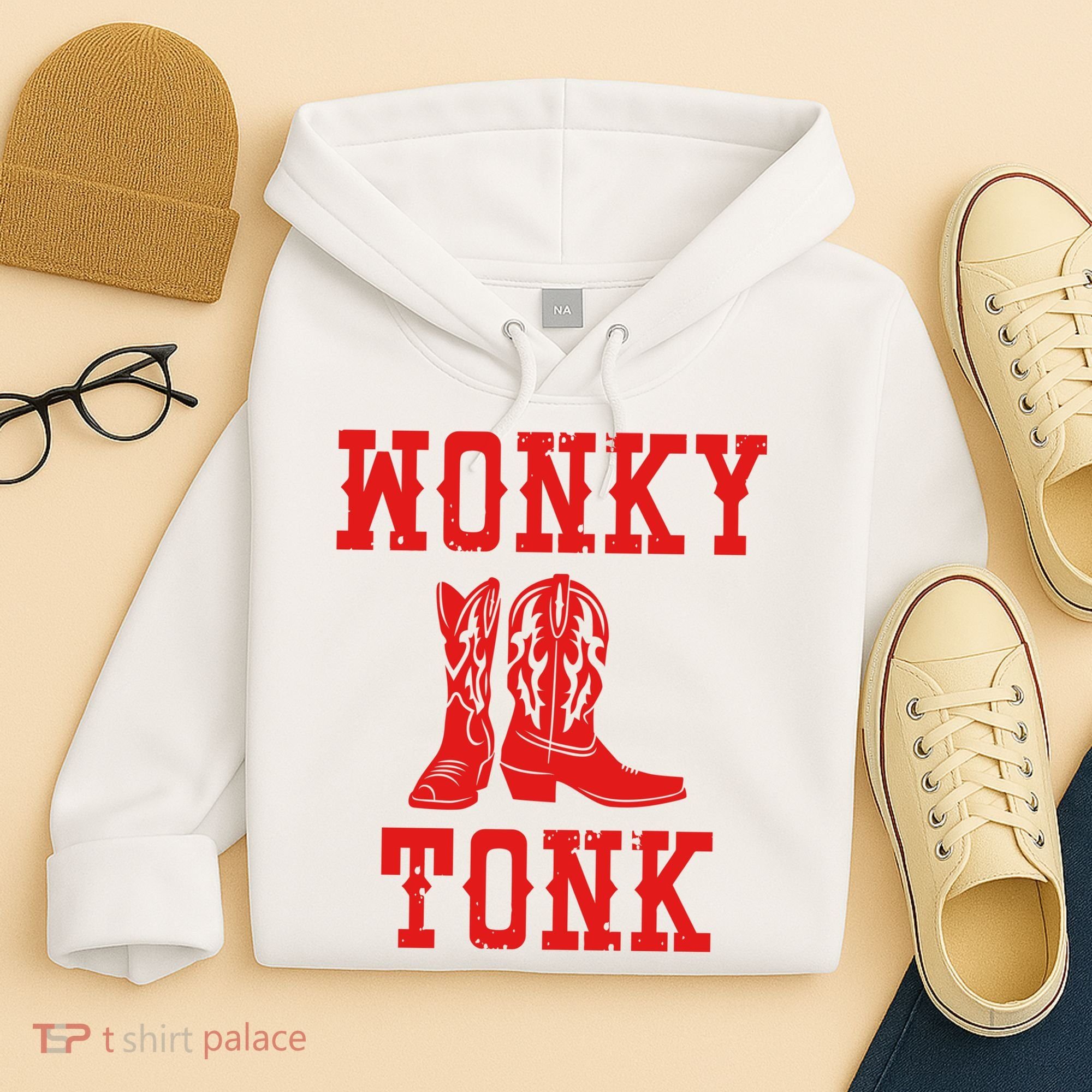Wonky Tonk Cowboy Boots Hoodie
