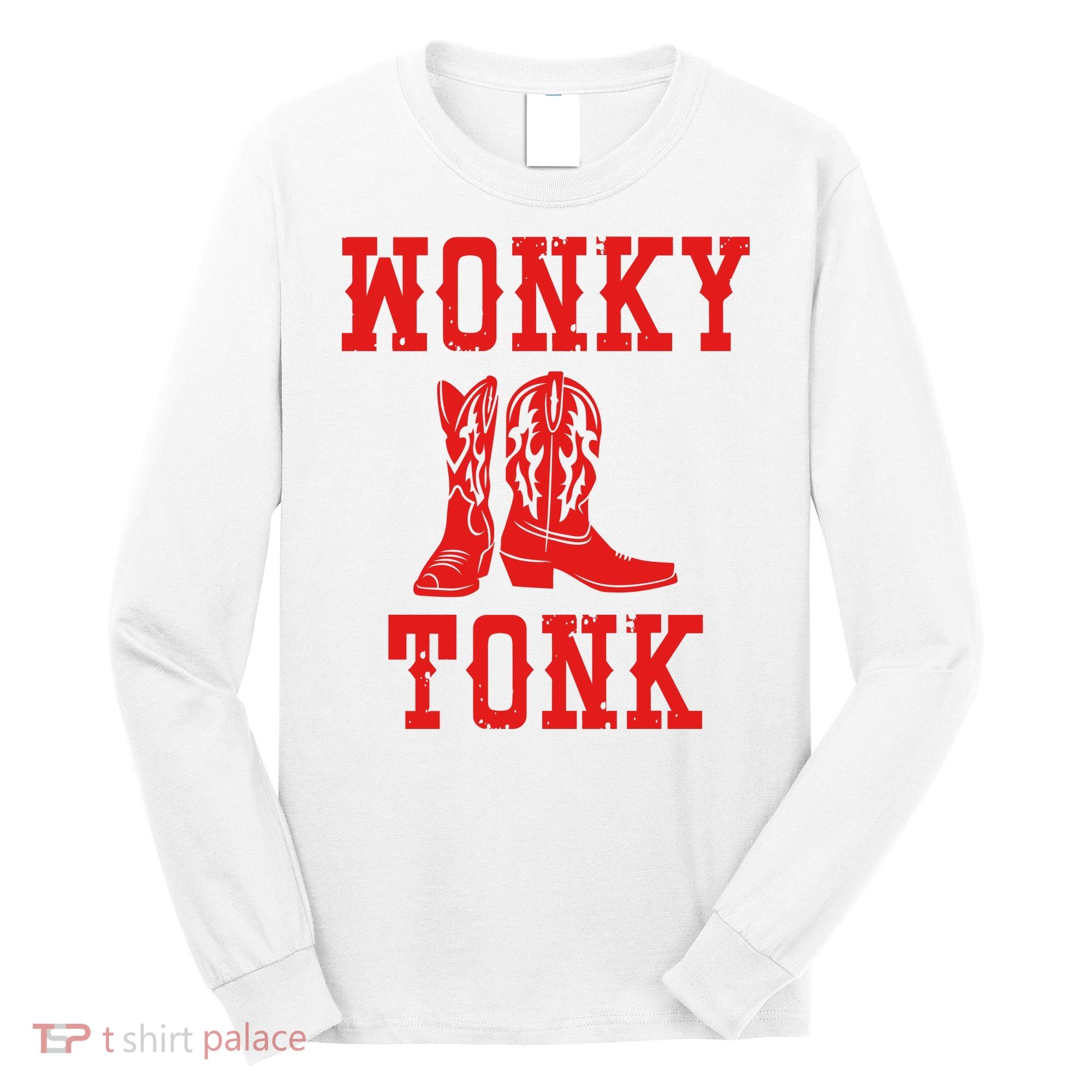 Wonky Tonk Cowboy Boots Long Sleeve Shirt