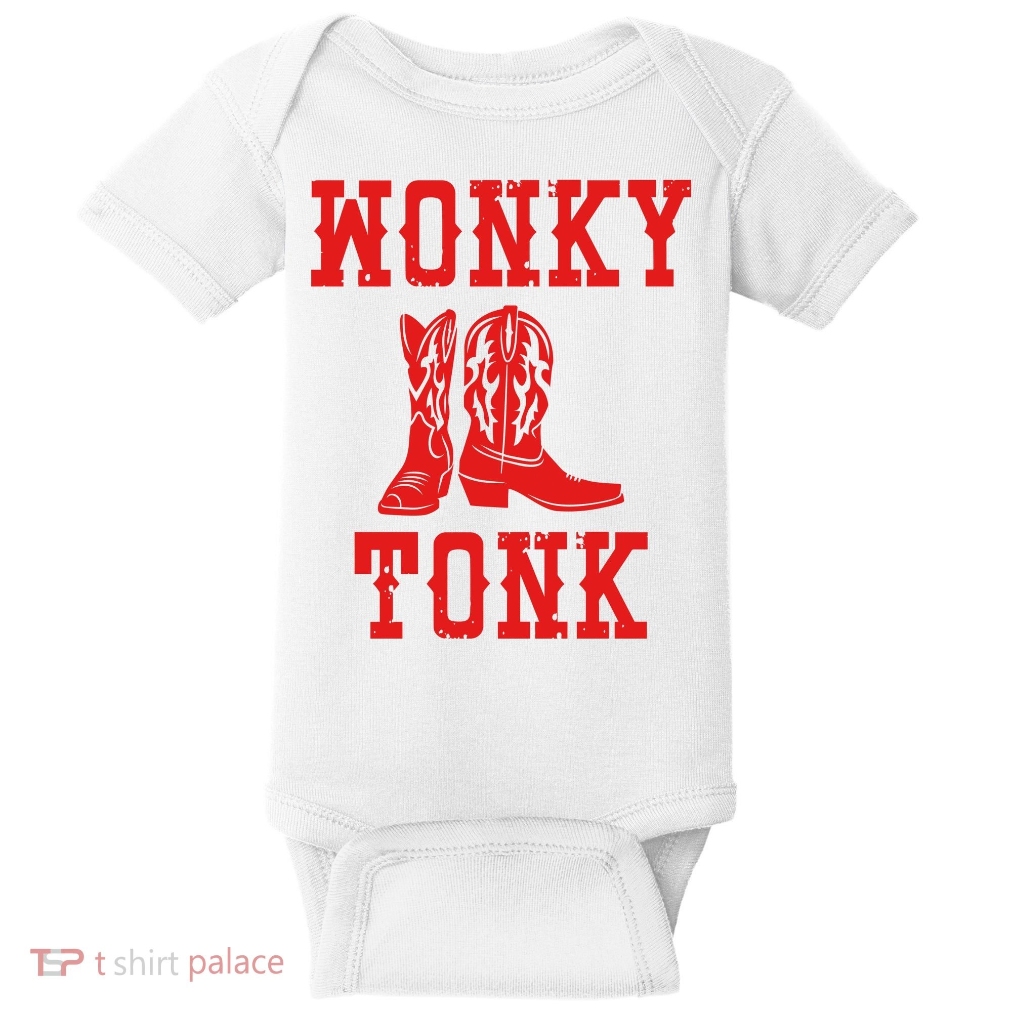 Wonky Tonk Cowboy Boots Baby Bodysuit