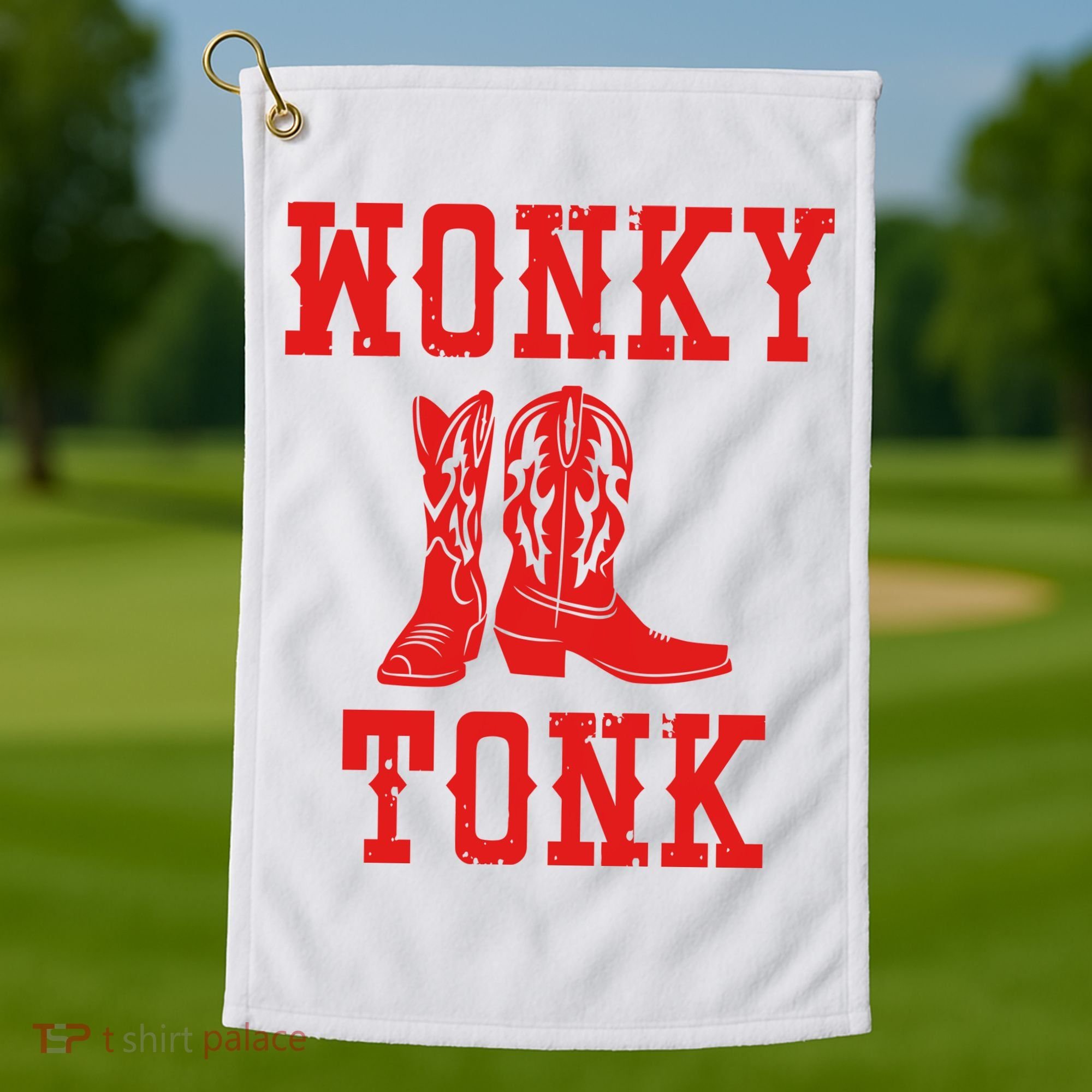 Wonky Tonk Cowboy Boots Golf Towel
