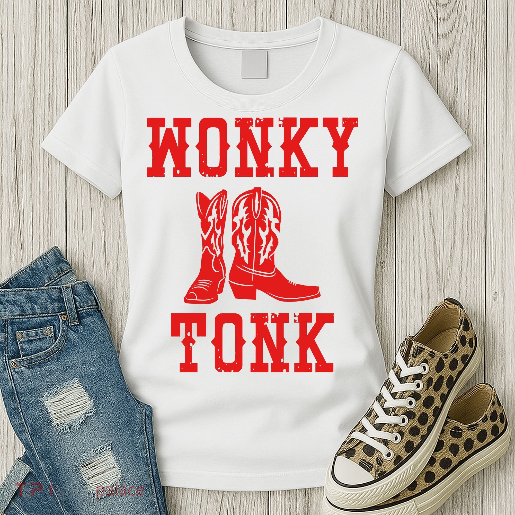 Wonky Tonk Cowboy Boots Women's T-Shirt