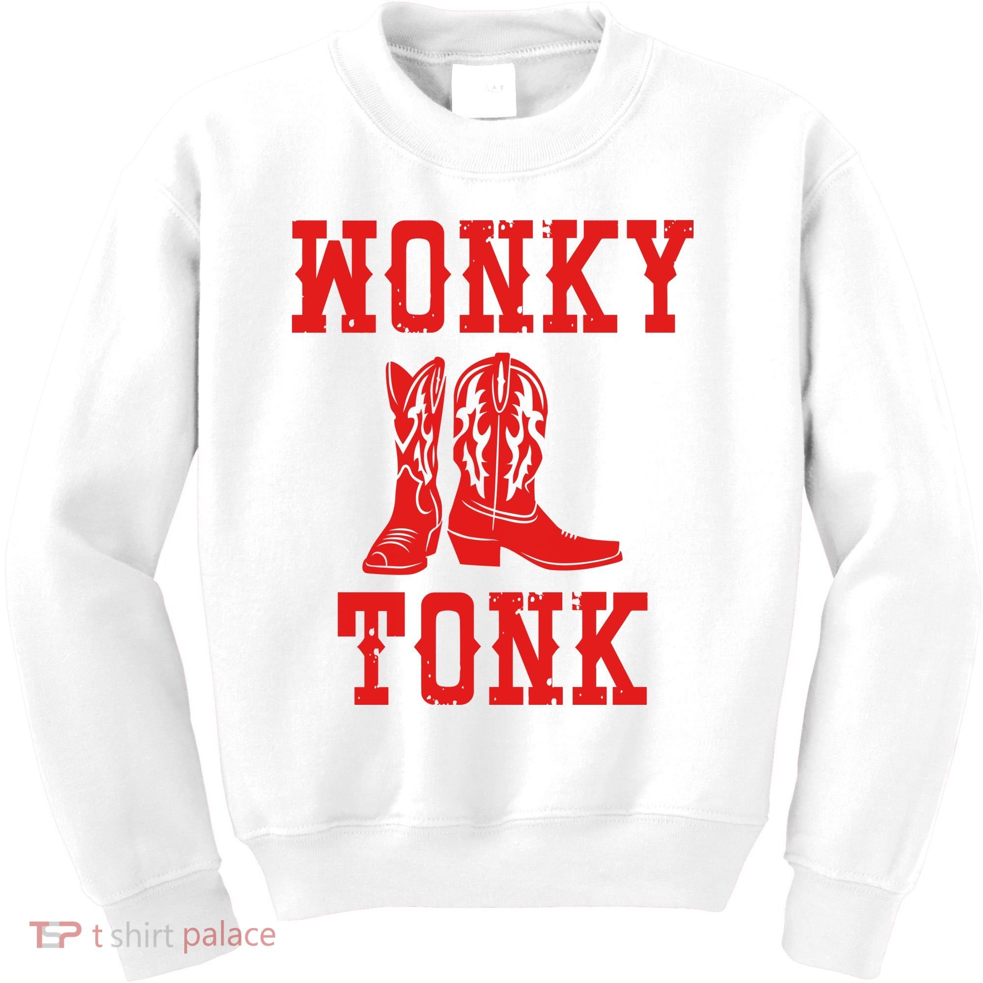 Wonky Tonk Cowboy Boots Kids Sweatshirt