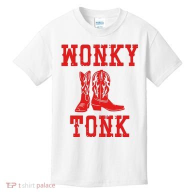 Wonky Tonk Cowboy Boots Kids T-Shirt