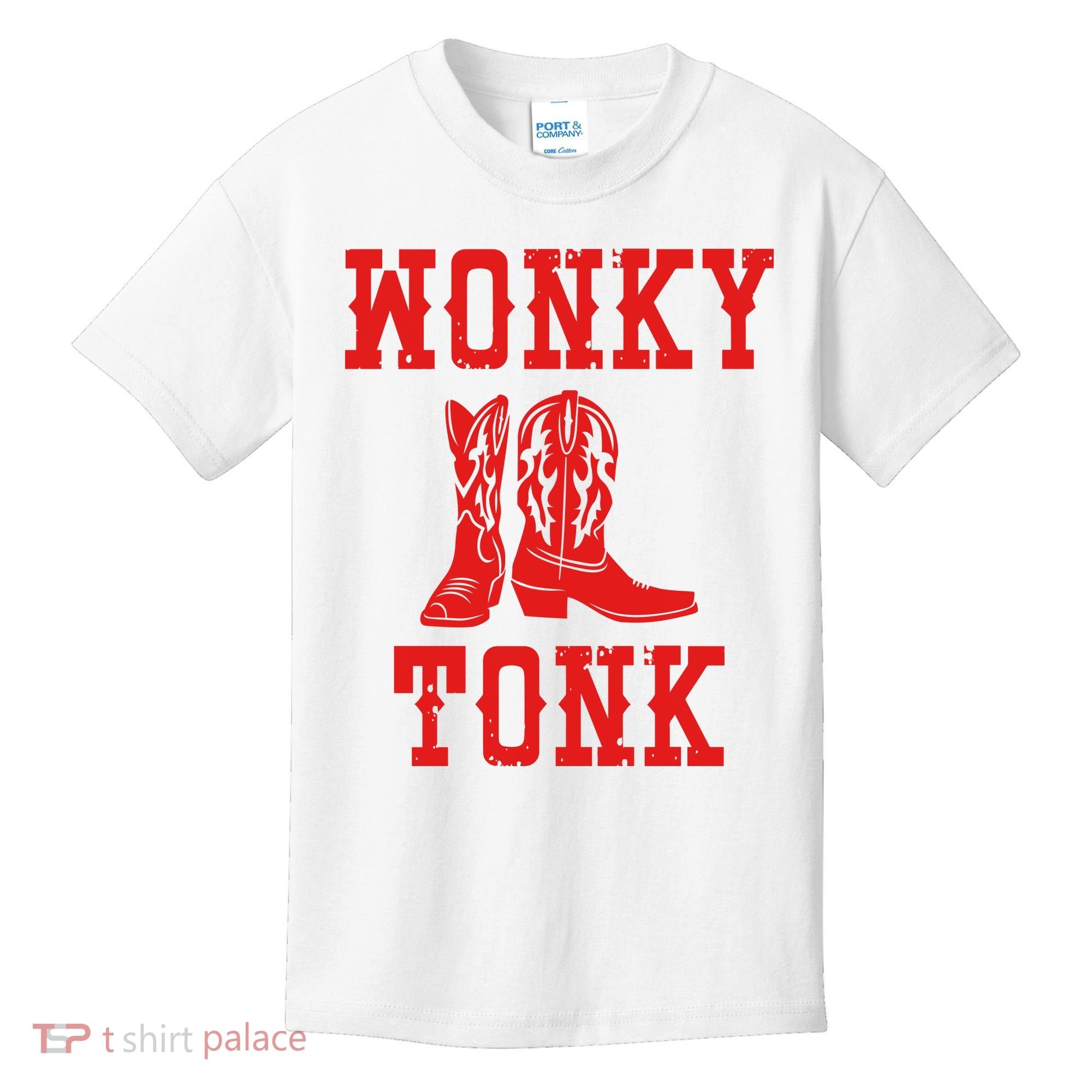 Wonky Tonk Cowboy Boots Kids T-Shirt