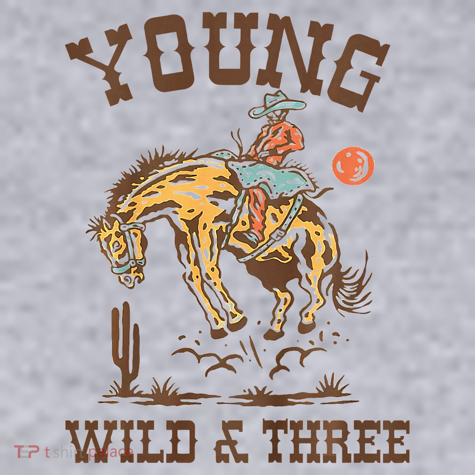 Wild & Three Cow Western Rodeo 3rd Birthday Women's Sweatshirt