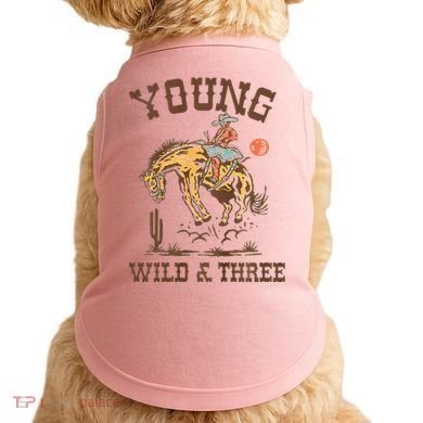 Wild & Three Cow Western Rodeo 3rd Birthday Doggie Tank