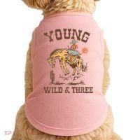 Wild & Three Cow Western Rodeo 3rd Birthday Doggie Tank thumb 0