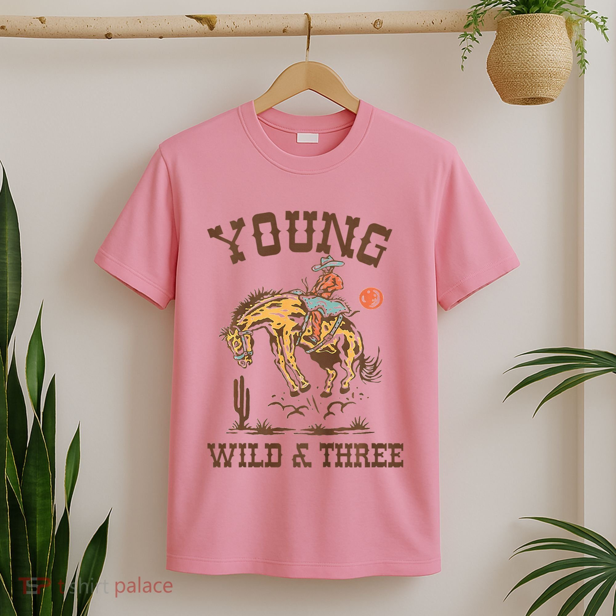Wild & Three Cow Western Rodeo 3rd Birthday T-Shirt
