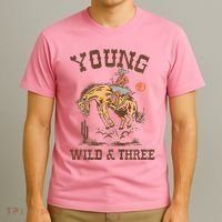 Wild & Three Cow Western Rodeo 3rd Birthday T-Shirt thumb 3