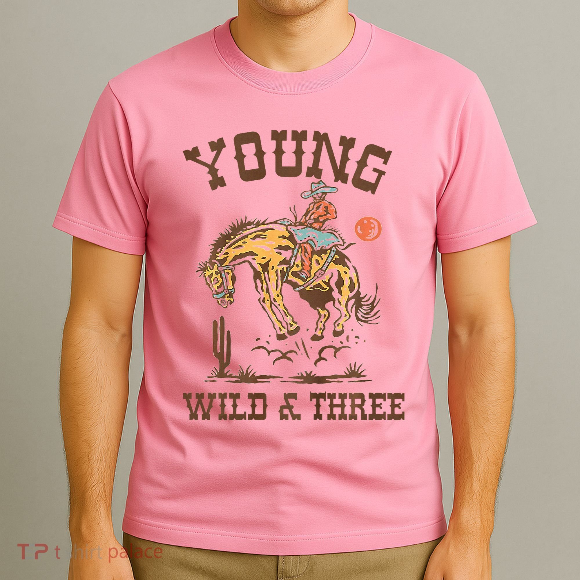 Wild & Three Cow Western Rodeo 3rd Birthday T-Shirt