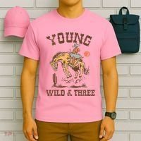 Wild & Three Cow Western Rodeo 3rd Birthday T-Shirt thumb 6
