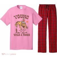 Wild & Three Cow Western Rodeo 3rd Birthday Pajama Set thumb 0