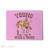 Wild & Three Cow Western Rodeo 3rd Birthday Mousepad thumb 0