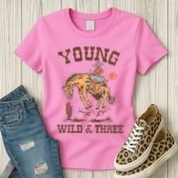 Wild & Three Cow Western Rodeo 3rd Birthday Women's T-Shirt thumb 3