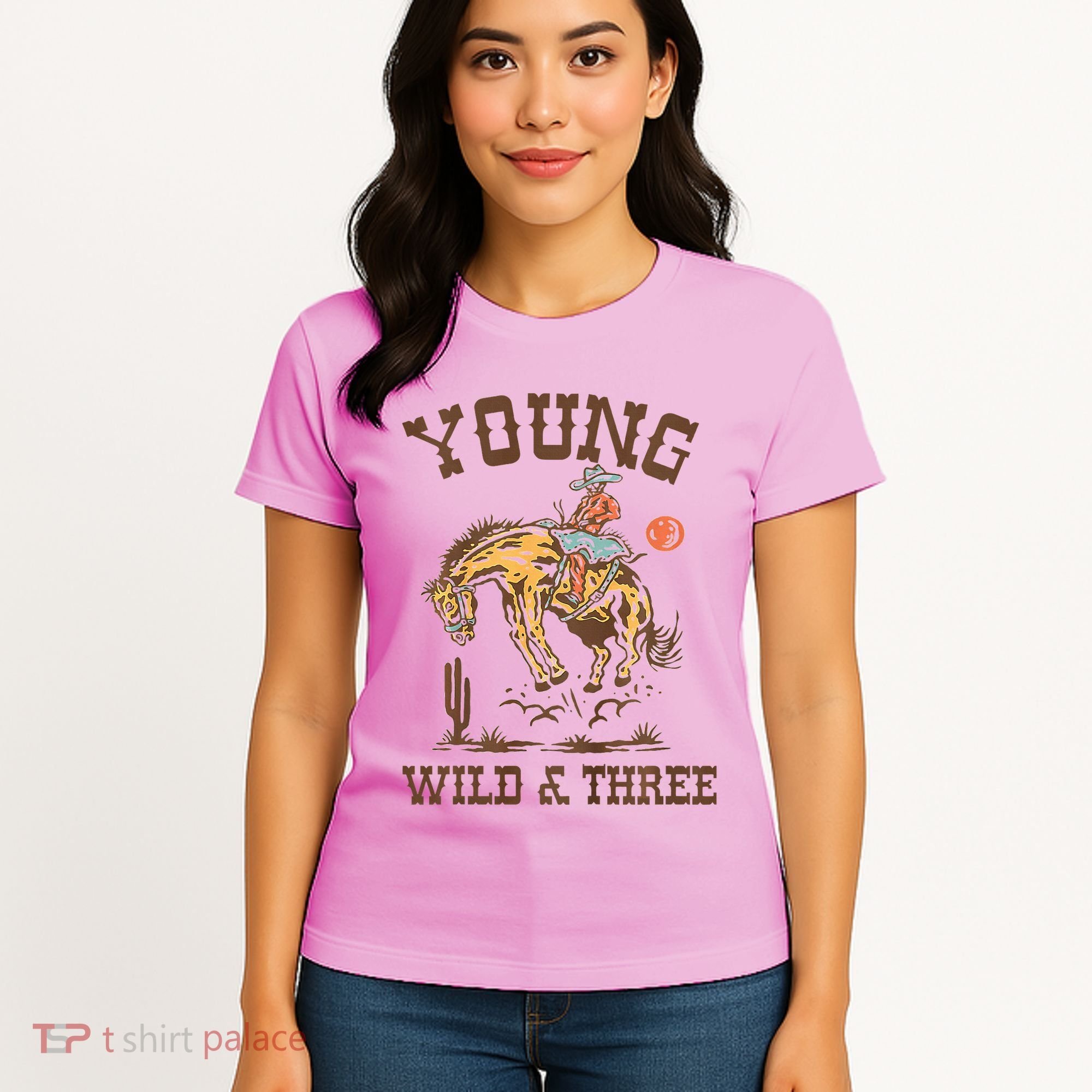 Wild & Three Cow Western Rodeo 3rd Birthday Women's T-Shirt