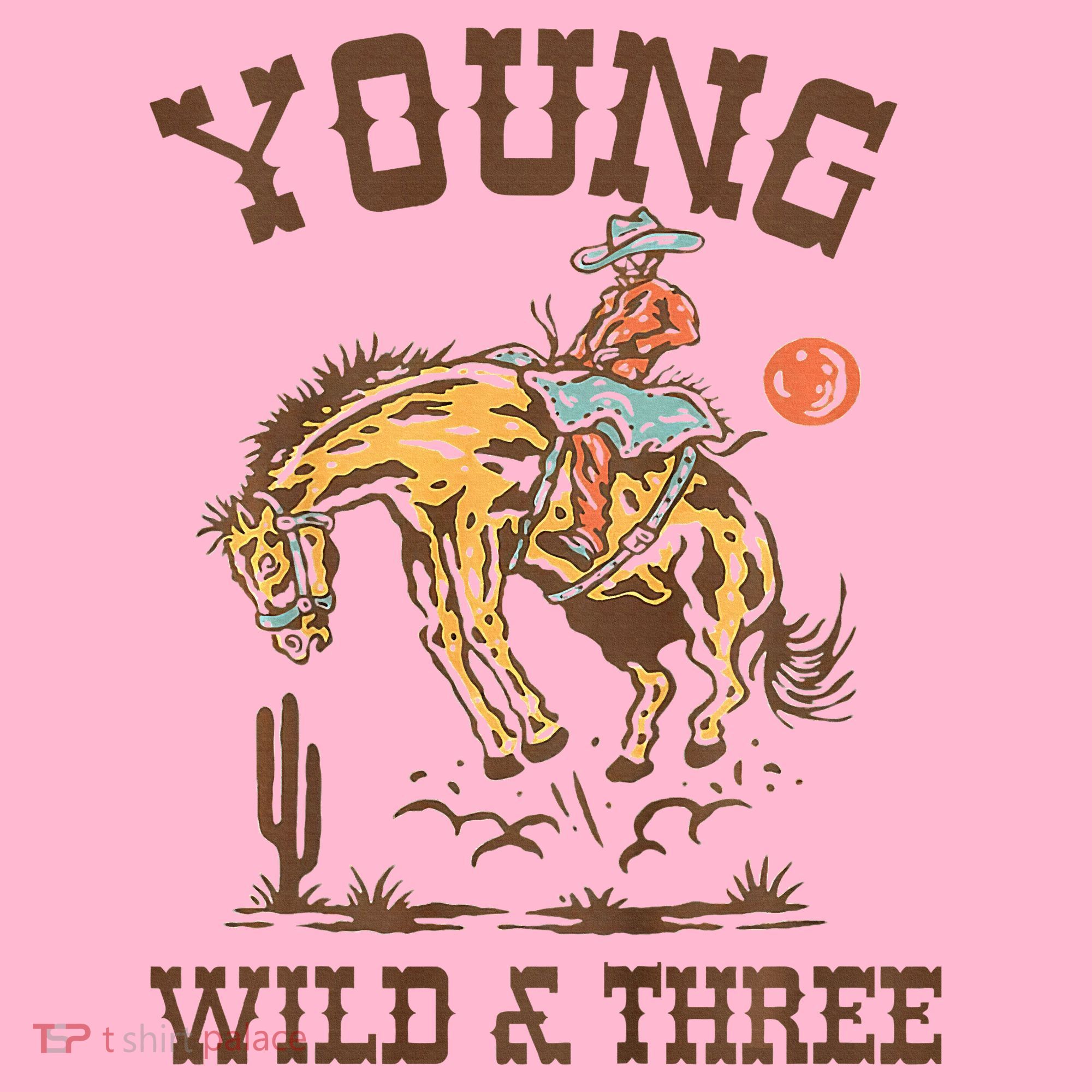 Wild & Three Cow Western Rodeo 3rd Birthday Women's T-Shirt