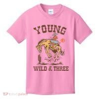 Wild & Three Cow Western Rodeo 3rd Birthday Kids T-Shirt thumb 0