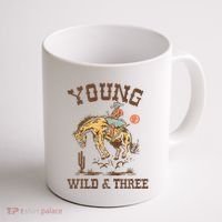 Wild & Three Cow Western Rodeo 3rd Birthday Coffee Mug thumb 1