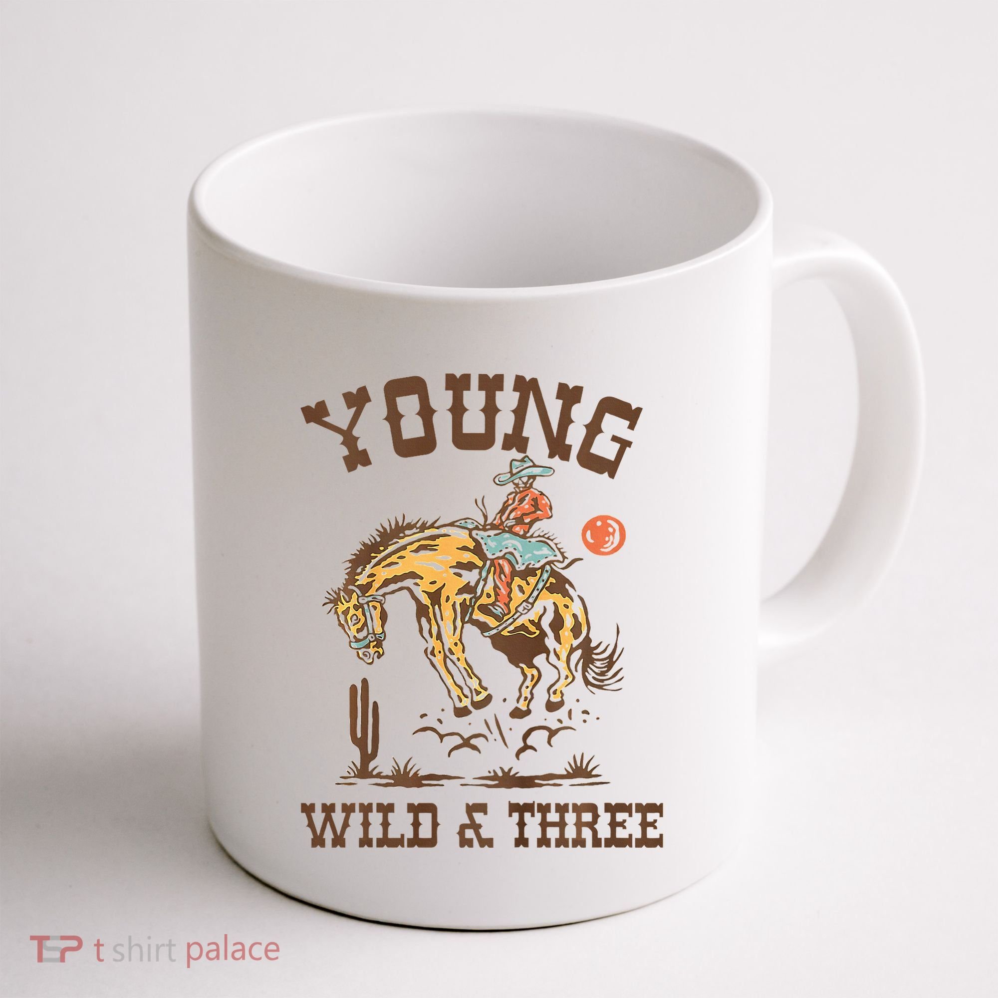 Wild & Three Cow Western Rodeo 3rd Birthday Coffee Mug