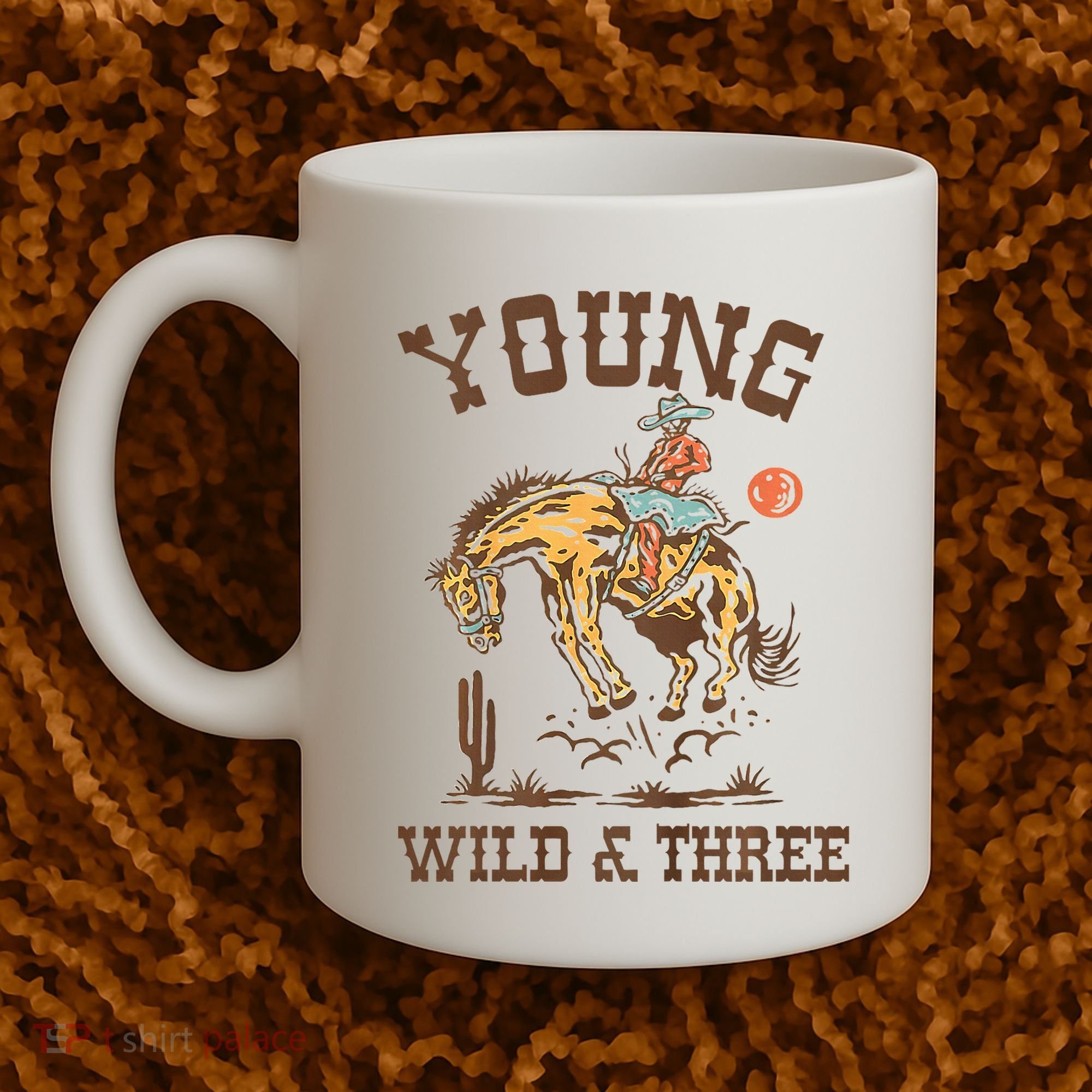 Wild & Three Cow Western Rodeo 3rd Birthday Coffee Mug