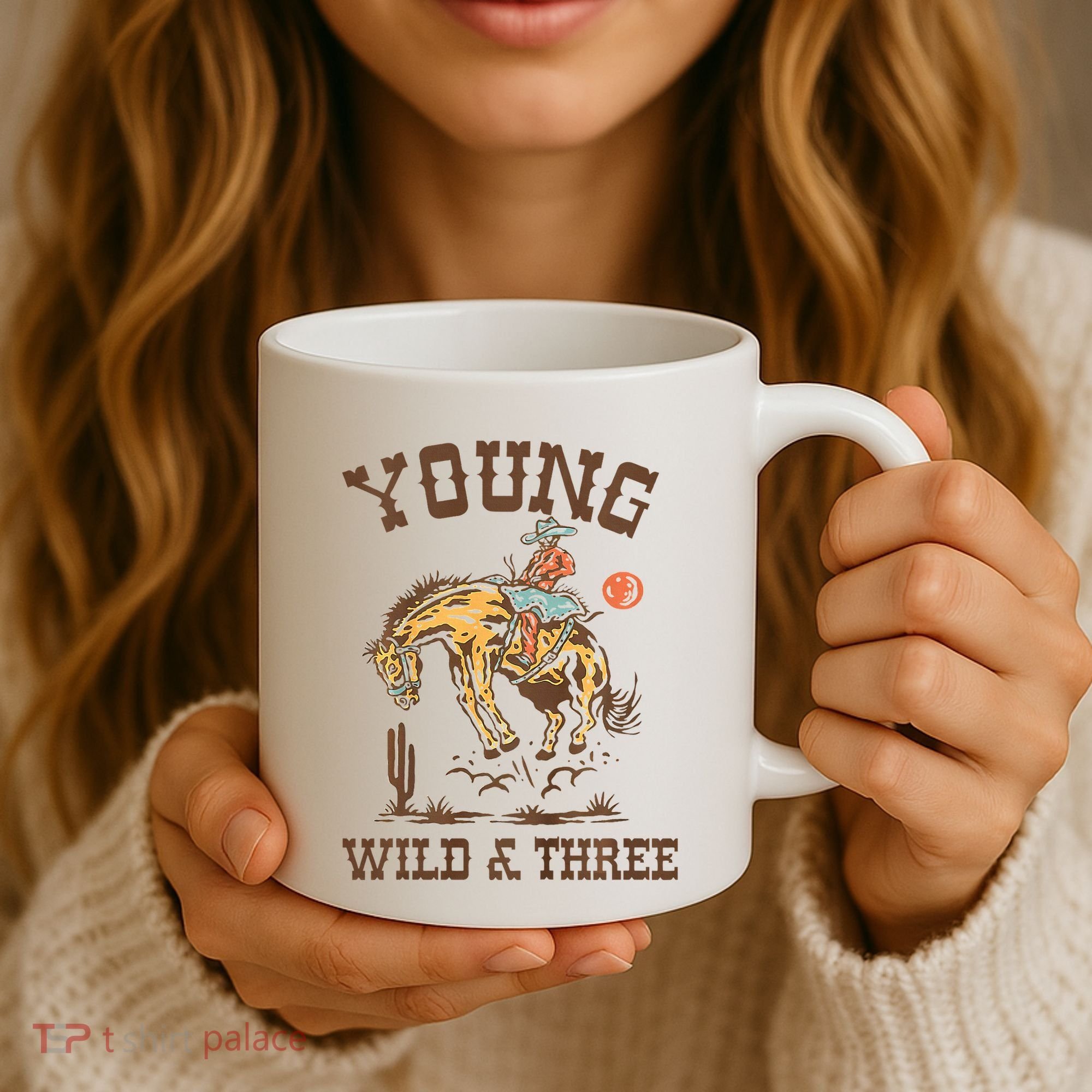 Wild & Three Cow Western Rodeo 3rd Birthday Coffee Mug