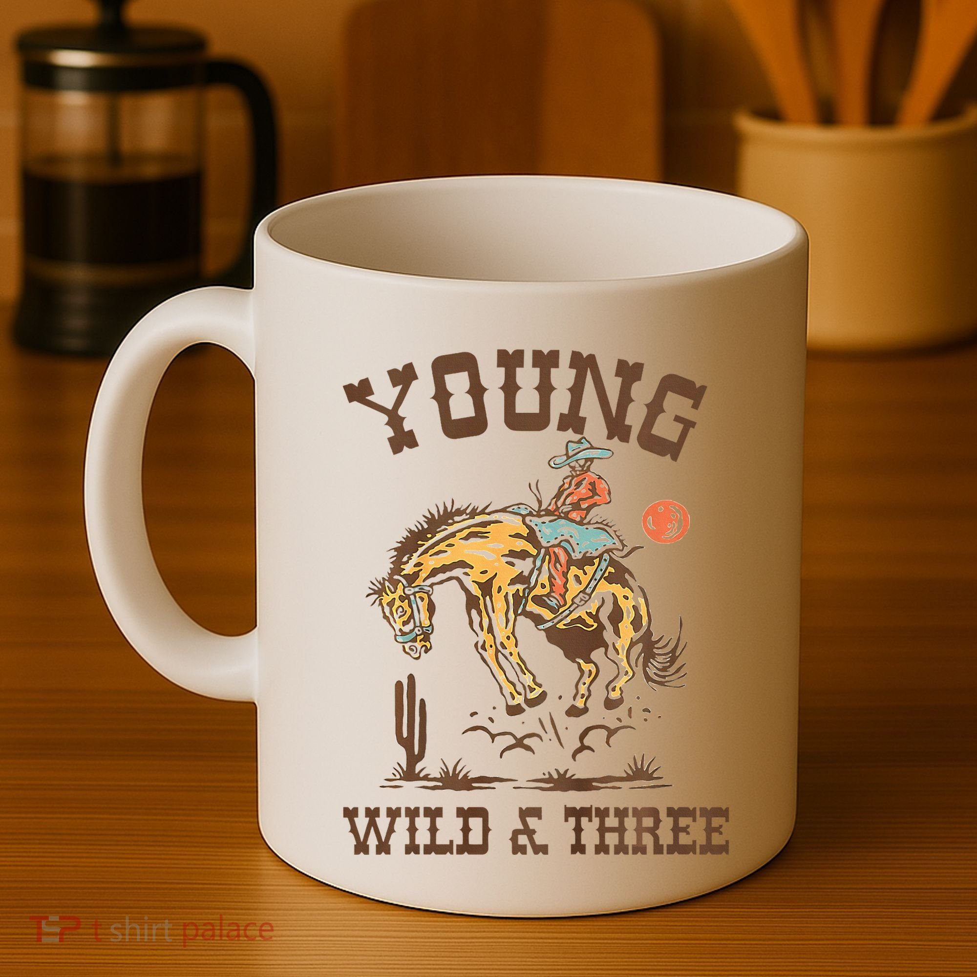 Wild & Three Cow Western Rodeo 3rd Birthday Coffee Mug