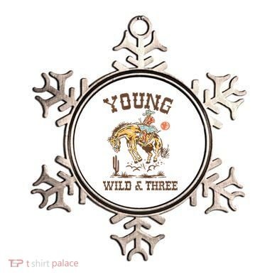 Wild & Three Cow Western Rodeo 3rd Birthday Ornament