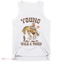Wild & Three Cow Western Rodeo 3rd Birthday Tank Top thumb 0