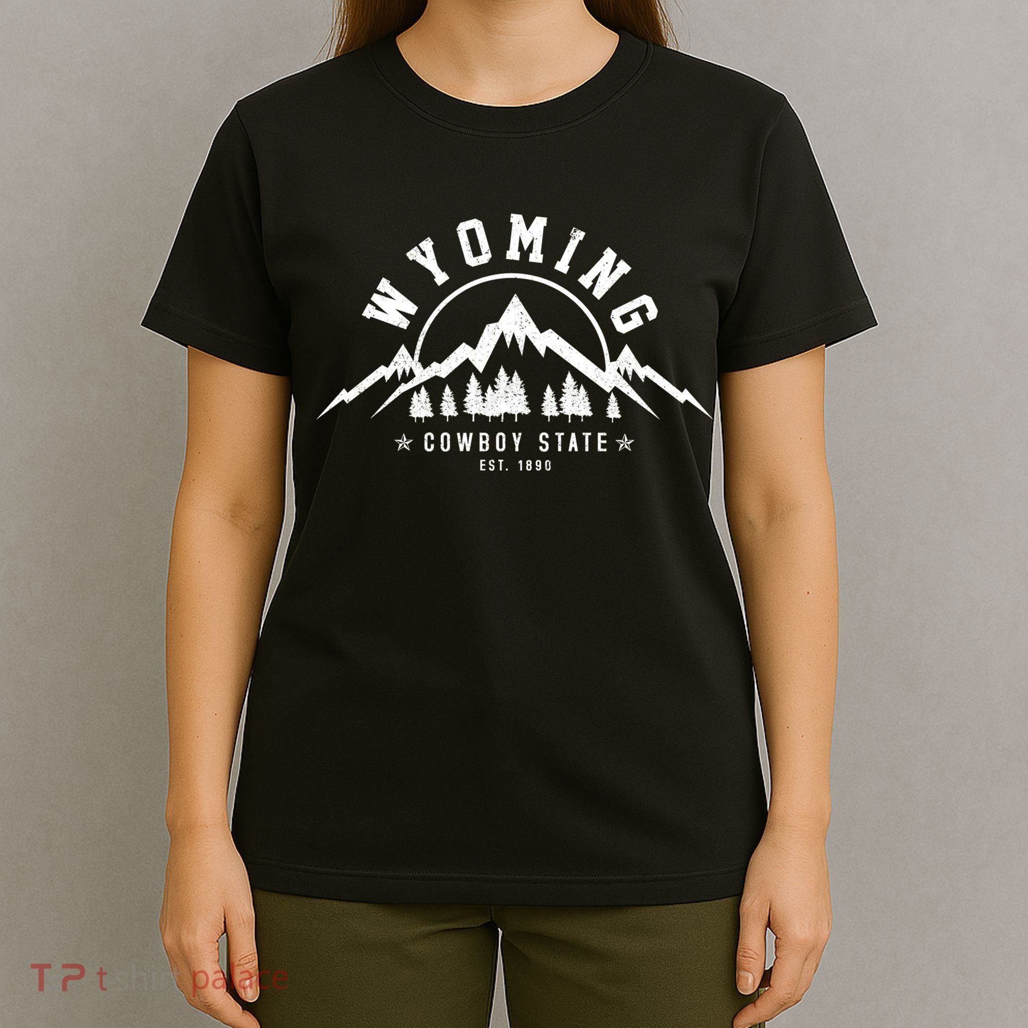 Wyoming The Cowboy State Est 1890 Vintage Mountains Gift T-Shirt