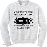 Welcome To Camp Quitcherbitchin Funny Camping Meme Kids Sweatshirt thumb 0
