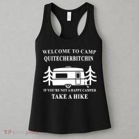 Welcome To Camp Quitcherbitchin Funny Camping Meme Women's Tank Top thumb 3