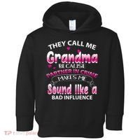 Wo They Call Me Grandma Because Partner In Crime Toddler Hoodie thumb 0