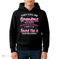 Wo They Call Me Grandma Because Partner In Crime Kids Hoodie thumb 4