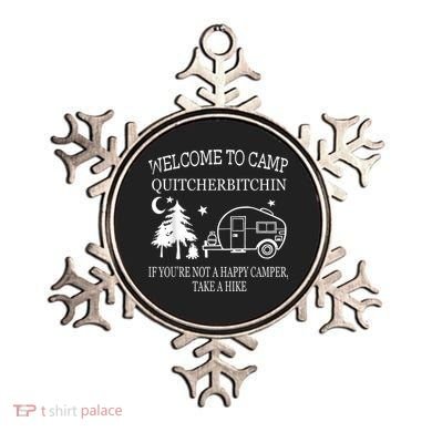 Welcome To Camp Quitcherbitchin Funny Camping Ornament