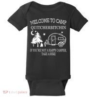 Welcome To Camp Quitcherbitchin Funny Camping Baby Bodysuit thumb 0