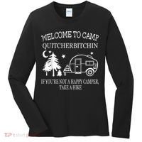 Welcome To Camp Quitcherbitchin Funny Camping Women's Long Sleeve Shirt thumb 0