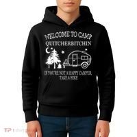 Welcome To Camp Quitcherbitchin Funny Camping Kids Hoodie thumb 4